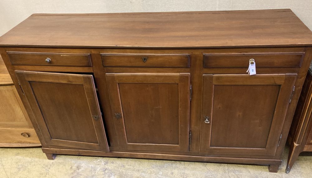 A French cherrywood buffet, width 192cm, depth 54cm, height 110cm